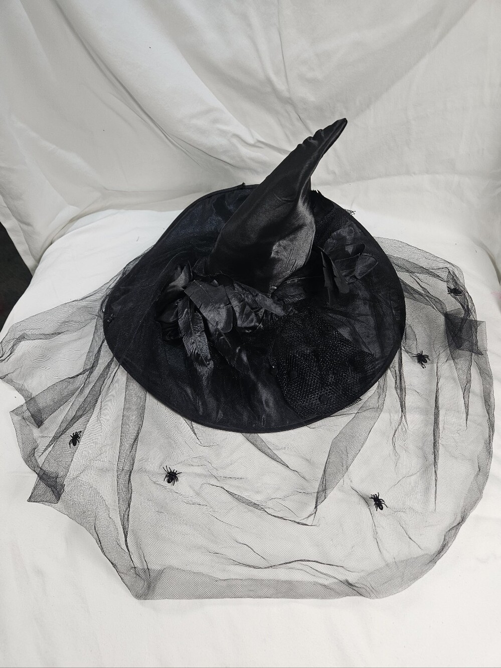 Black Witch Hat with Veil, NWOT, Bonus Black Cape
